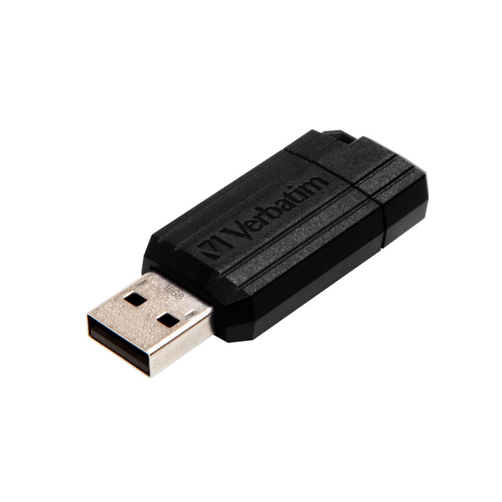 Verbatim Micro-clé USBPinStripe de 16 Go - noire