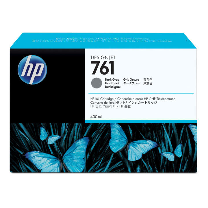 HP 761 cartouche d'encre DesignJet gris foncé, 400 ml