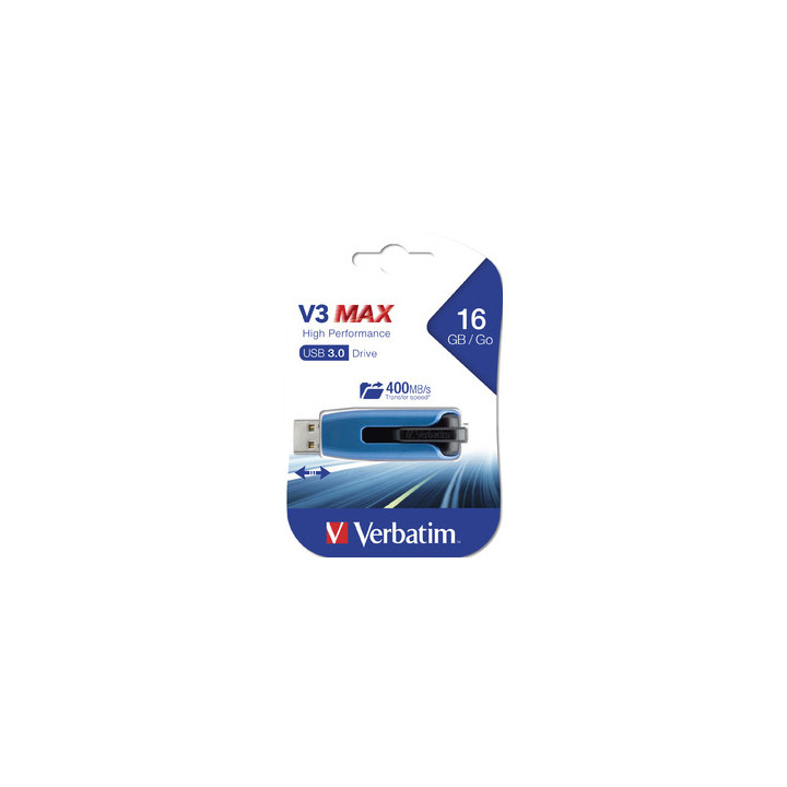Verbatim Store 'n' Go V3 Max lecteur USB flash 16 Go USB Type-A 3.2 Gen 1 (3.1 Gen 1) Bleu