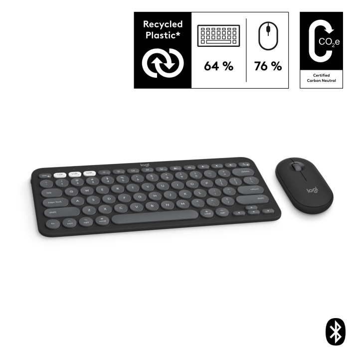 Logitech 920-012214 clavier Souris incluse Universel RF sans fil + Bluetooth AZERTY Français Graphite