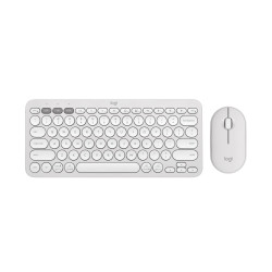 Logitech 920-012210 clavier Souris incluse Universel RF sans fil + Bluetooth AZERTY Français Blanc