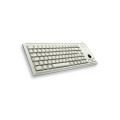CHERRY G84-4400 TRACKBALL KEYBOARD Clavier filaire miniature, trackball, USB, gris clair, AZERTY - FR