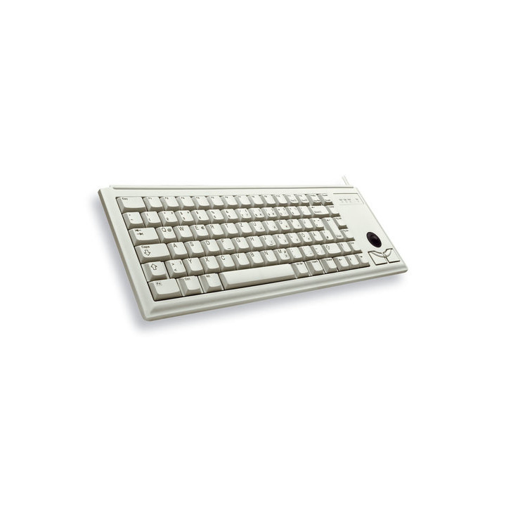 CHERRY G84-4400 TRACKBALL KEYBOARD Clavier filaire miniature, trackball, USB, gris clair, AZERTY - FR