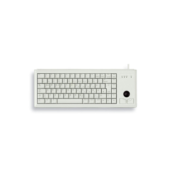 CHERRY G84-4400 TRACKBALL KEYBOARD Clavier filaire miniature, trackball, USB, gris clair, AZERTY - FR