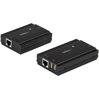 StarTech.com Hub USB 2.0 sur Câble Ethernet CAT5e/CAT6 Unique (RJ45) - 4 Ports - 100m - Concentrateur Extension USB - Boitier 