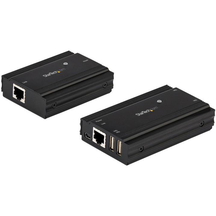 StarTech.com Hub USB 2.0 sur Câble Ethernet CAT5e/CAT6 Unique (RJ45) - 4 Ports - 100m - Concentrateur Extension USB - Boitier 