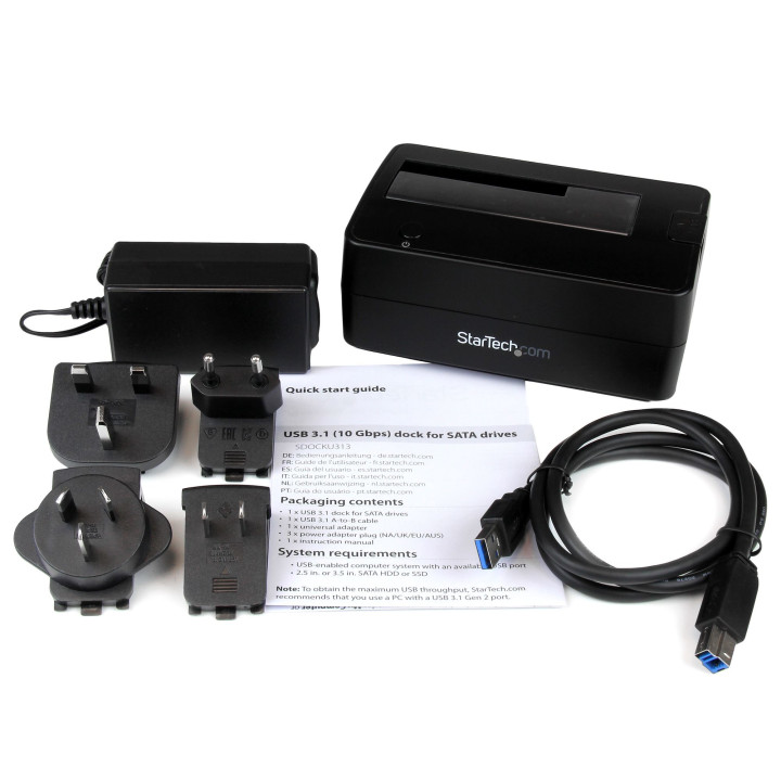 StarTech.com Station d'Accueil pour Disque Dur USB 3.1 à SATA à Baie Unique, Dock pour Disque Dur USB 3.1 (10 Gbps), Station 