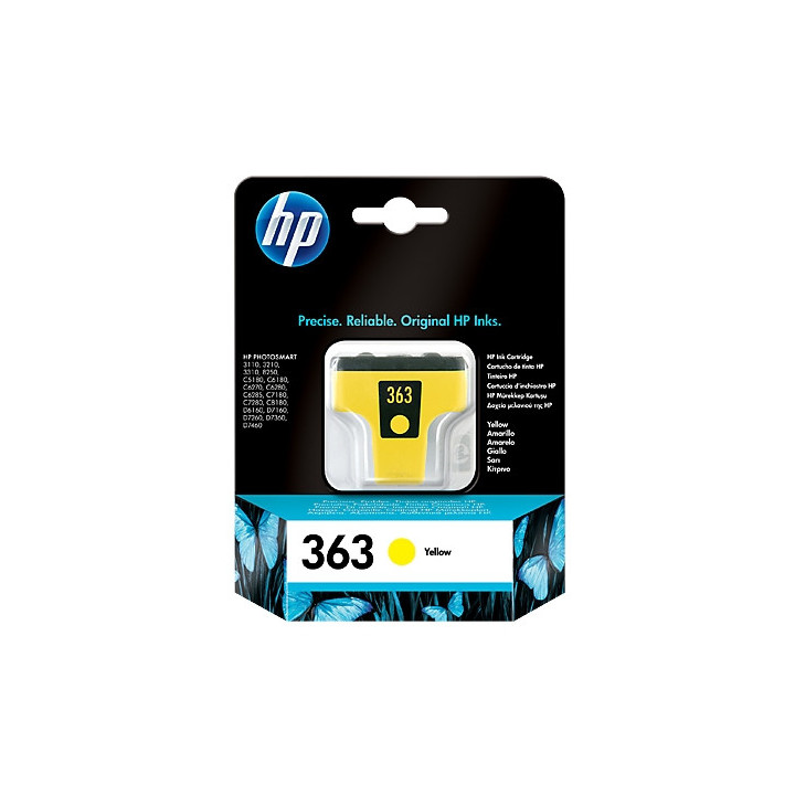 HP 363 cartouche d'encre 1 pièce(s) Original Rendement standard Jaune