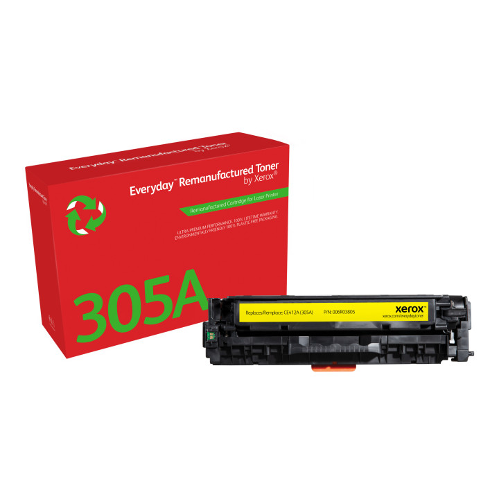 Everyday Toner remanufacturé Jaune ™ de Xerox compatible avec HP 305A (CE412A), Capacité standard