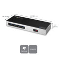 StarTech.com Station d'Accueil Double Écran 4K60Hz DisplayPort et HDMI - Dock USB-C et USB-A - Dock USB 3.0 pour PC Portables 
