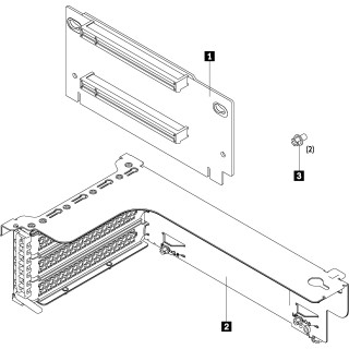 Lenovo ThinkSystem SR550/SR590/SR650 x16/x8 PCIe FH Riser 1 Kit Kit de montage