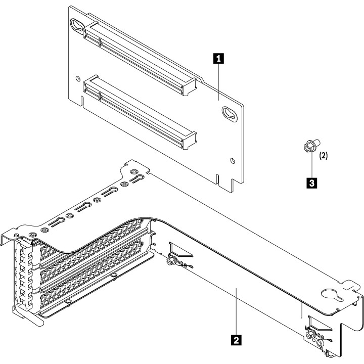 Lenovo ThinkSystem SR550/SR590/SR650 x16/x8 PCIe FH Riser 1 Kit Kit de montage