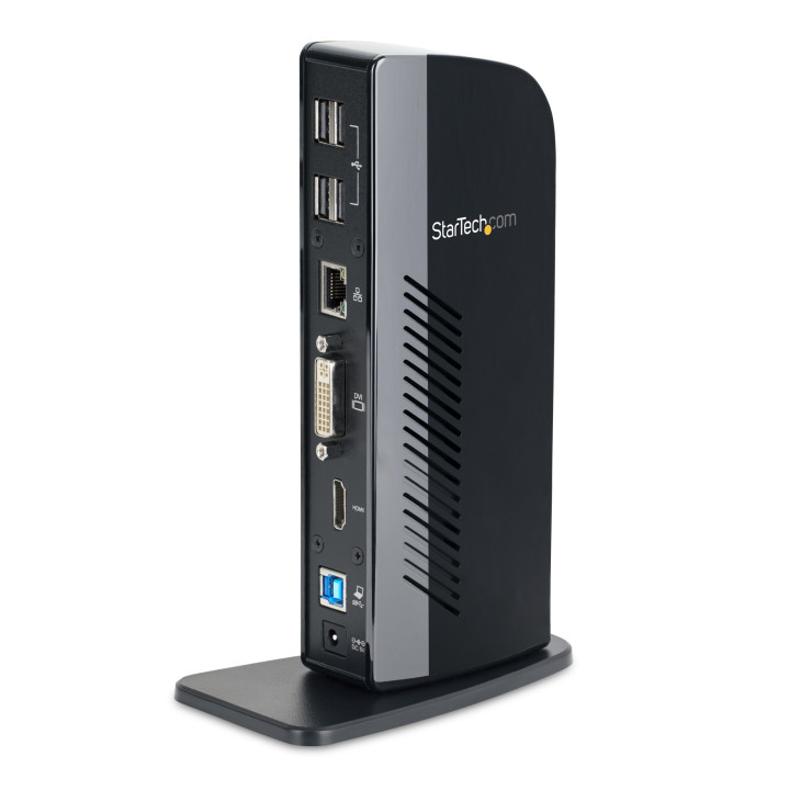 StarTech.com Station d'Accueil pour Ordinateur Portable USB 3.0 à Double Écran avec HDMI et DVI/VGA, Hub USB-A 6x, GbE, Audio