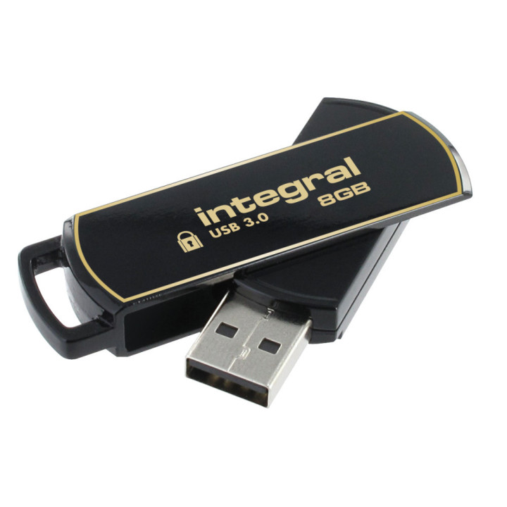 Integral INFD8GB360SEC3.0 lecteur USB flash 8 Go USB Type-A 3.2 Gen 1 (3.1 Gen 1) Noir, Or