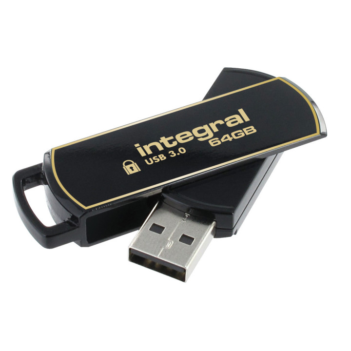 Integral INFD64GB360SEC3.0 lecteur USB flash 64 Go USB Type-A 3.2 Gen 1 (3.1 Gen 1) Noir, Or