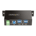StarTech.com Hub USB 3.0 4 Ports avec 4x USB-A, Boîtier Industriel en Métal, Hub USB 4 ports avec Protection ESD, Montage Mur