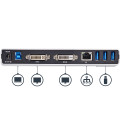 StarTech.com Station d'Accueil USB 3.0 pour Deux Écrans avec Adaptateurs DVI vers VGA et HDMI, 5x USB 3.0 et Audio - Station d