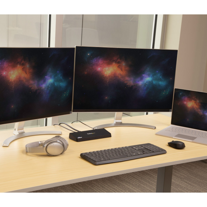 StarTech.com Station d'Accueil USB 3.0 Double Écran avec HDMI et DisplayPort 4K - USB 3.0 vers 4x USB-A, Ethernet, HDMI et DP 