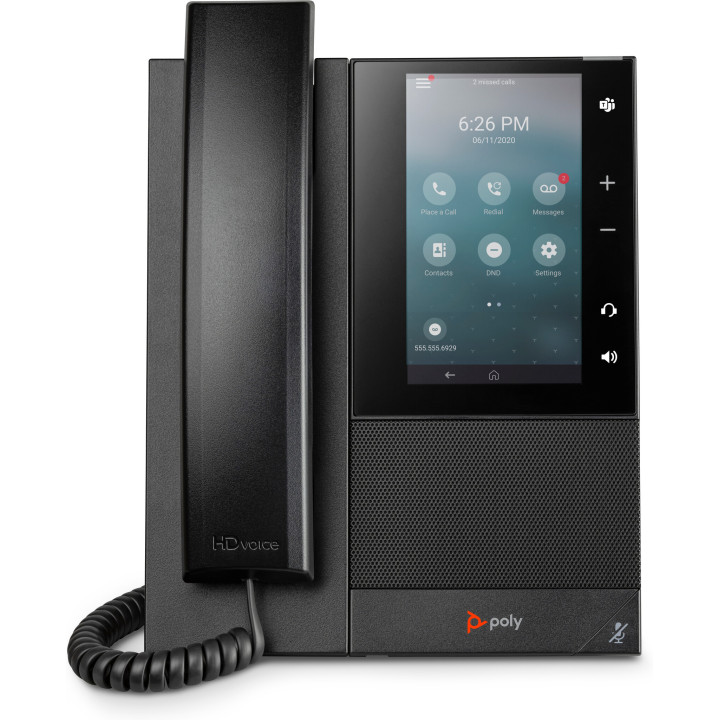 Poly Téléphone multimédia professionnel CCX 505 avec Open SIP et compatible PoE