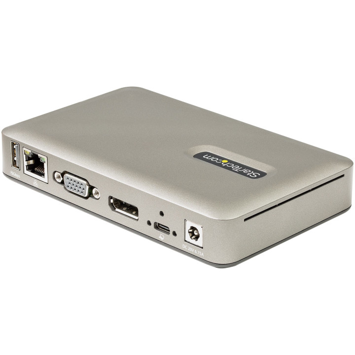 StarTech.com Dock USB C - USB-C vers DisplayPort 4K 30Hz ou VGA - Chargement USB Power Delivery 65W - Hub USB 3.1 Gen 1 à 4 po