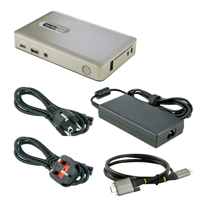 StarTech.com Dock USB C - USB-C vers DisplayPort 4K 30Hz ou VGA - Chargement USB Power Delivery 65W - Hub USB 3.1 Gen 1 à 4 po