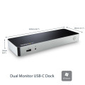 StarTech.com Station d'Accueil USB C Double Écran avec PD 60W pour PC Portables Windows - Dock USB C vers HDMI / DVI - Dock US