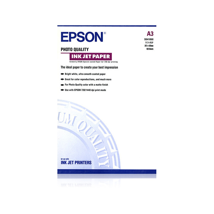 Epson Pap Couché Qual Photo A3 (100f./102g)