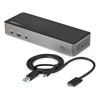 StarTech.com Dock USB-C & USB-A - Station d'Accueil Universelle à Triple Écran DisplayPort & HDMI 4K 60Hz - 85W Power Deliver