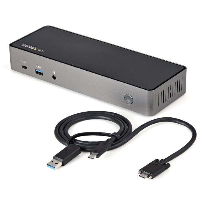 StarTech.com Dock USB-C & USB-A - Station d'Accueil Universelle à Triple Écran DisplayPort & HDMI 4K 60Hz - 85W Power Deliver