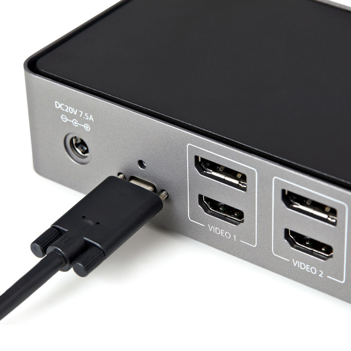 StarTech.com Dock USB-C & USB-A - Station d'Accueil Universelle à Triple Écran DisplayPort & HDMI 4K 60Hz - 85W Power Deliver