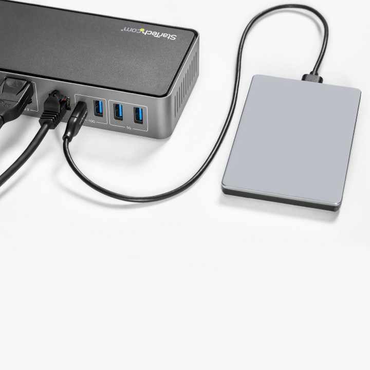 StarTech.com Dock USB-C & USB-A - Station d'Accueil Universelle à Triple Écran DisplayPort & HDMI 4K 60Hz - 85W Power Deliver