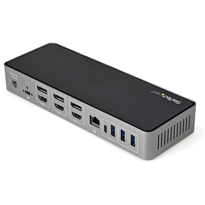 StarTech.com Dock USB-C & USB-A - Station d'Accueil Universelle à Triple Écran DisplayPort & HDMI 4K 60Hz - 85W Power Deliver
