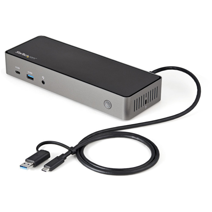 StarTech.com Dock USB-C & USB-A - Station d'Accueil Universelle à Triple Écran DisplayPort & HDMI 4K 60Hz - 85W Power Deliver