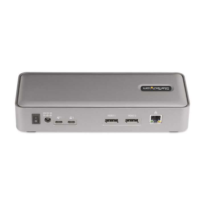 StarTech.com Docking Station KVM USB-C pour Deux PC Portables - Station d'Accueil DisplayPort 4K 60Hz pour 2 Moniteurs - Hub US