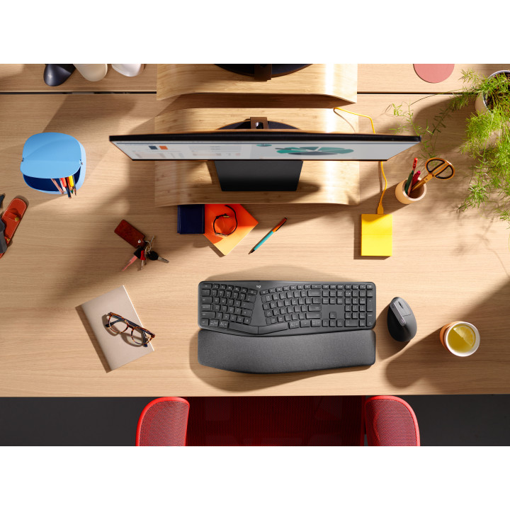 Logitech ERGO K860 clavier Bureau Bluetooth AZERTY Français Graphite