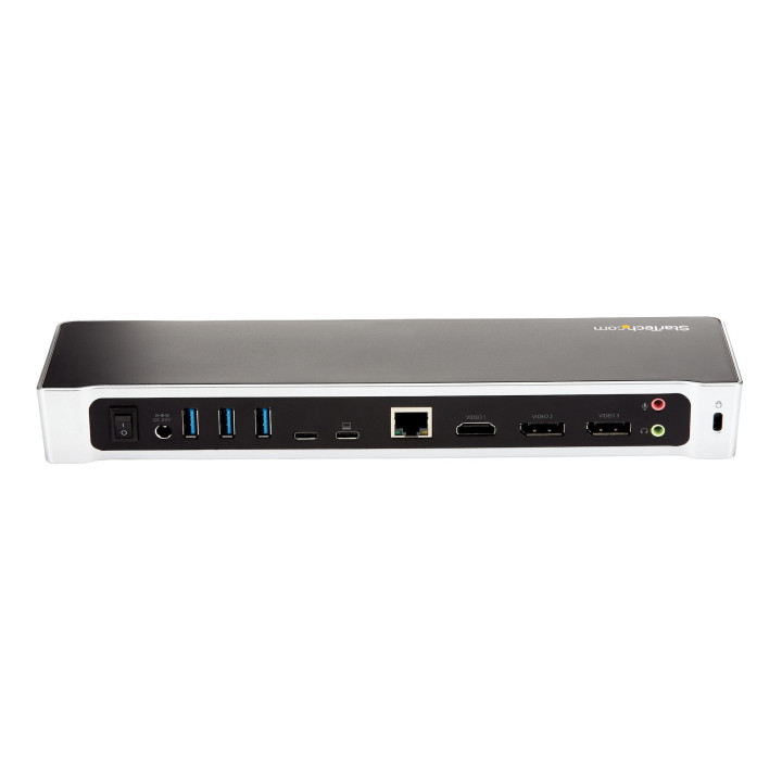 StarTech.com Station d'Accueil USB-C 4K, Station d'Accueil pour Moniteur Triple UHD 4K, Mac & Windows, USB C vers HDMI & Displa