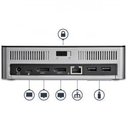 StarTech.com Station d'accueil USB-C double affichage DisplayPort - Baie de lecteur de disque dur/SSD SATA de 2,5 pouces - MST 