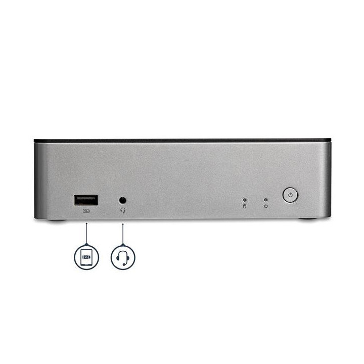 StarTech.com Station d'accueil USB-C double affichage DisplayPort - Baie de lecteur de disque dur/SSD SATA de 2,5 pouces - MST 