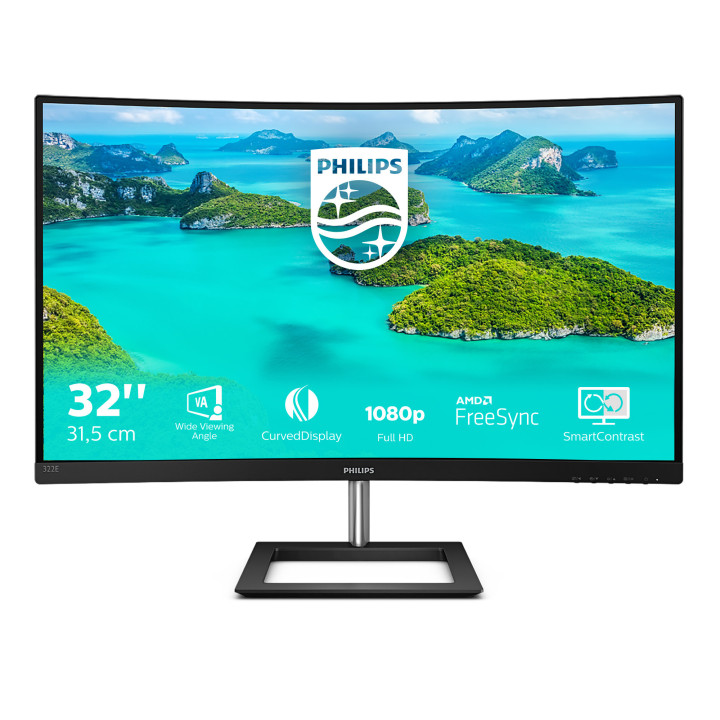 Philips E Line 322E1C/00 écran plat de PC 80 cm (31.5") 1920 x 1080 pixels Full HD LCD Noir