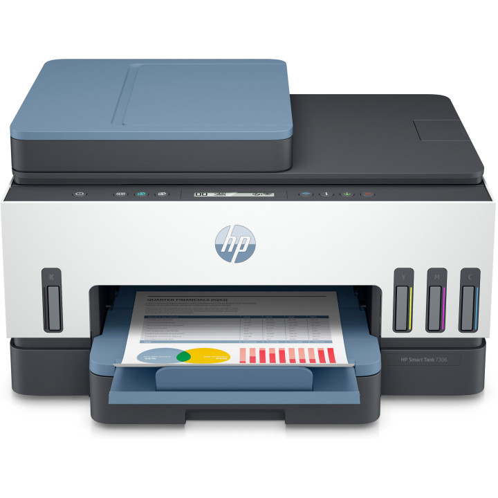 HP Smart Tank 7306 Sans fil All-in-One Couleur Imprimante, Impression recto-verso copieur, scanner