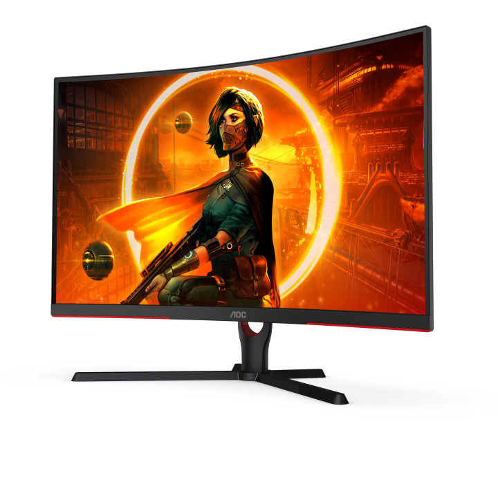 AOC C32G3AE/BK écran plat de PC 80 cm (31.5") 1920 x 1080 pixels Full HD LED Noir, Rouge