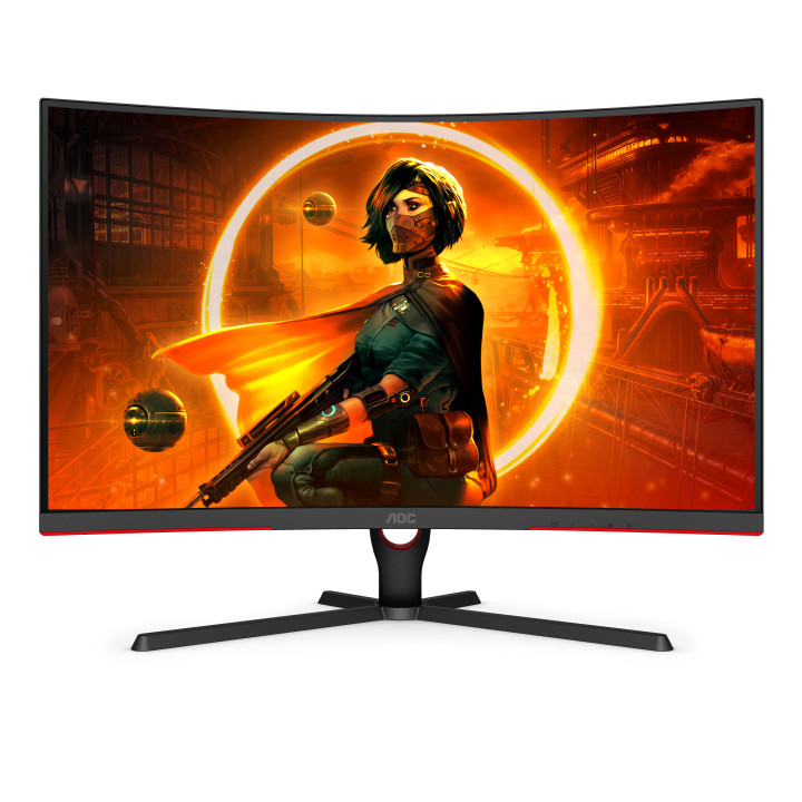 AOC C32G3AE/BK écran plat de PC 80 cm (31.5") 1920 x 1080 pixels Full HD LED Noir, Rouge