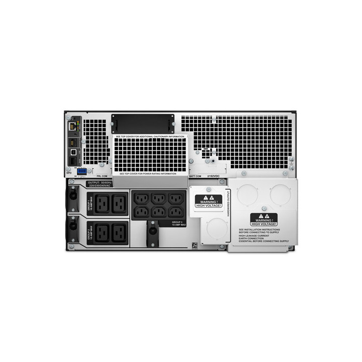 APC Smart-UPS On-Line SRT10KRMXLI - 10 kW/VA, 6x C13 + 4x C19 + sortie monophasée câblée, montable en rack, NMC intégré