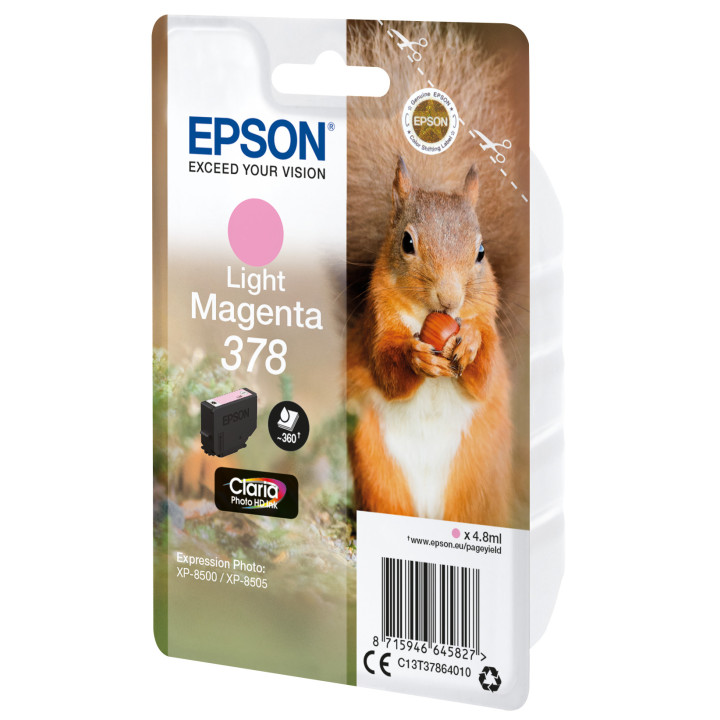 Epson Squirrel Singlepack Light Magenta 378 Claria Photo HD Ink