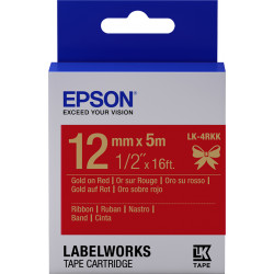 Epson Ruban satin pour étiqueteuse LK-4RKK Or/Rouge 12 mm (5 m)