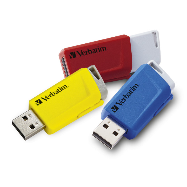 Verbatim Clé USB Store 'n Click 3 x 16 Go Rouge / Bleu / Jaune